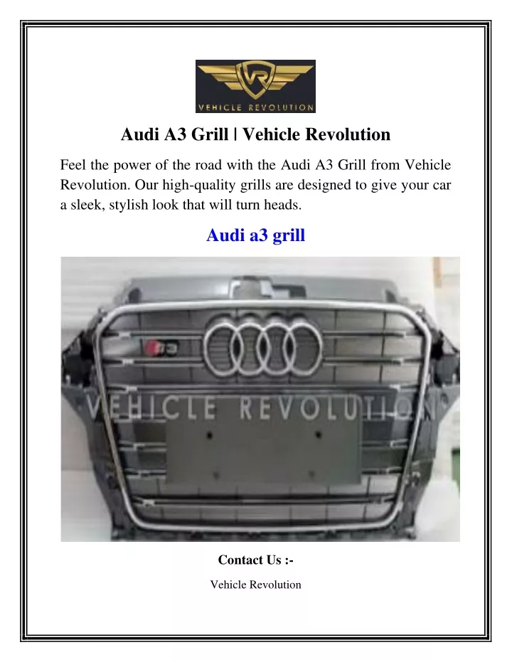 audi a3 grill vehicle revolution