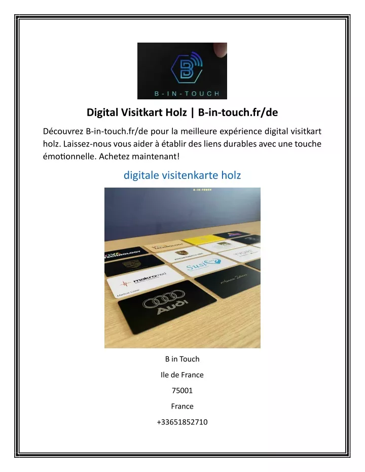 digital visitkart holz b in touch fr de