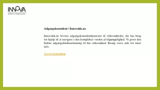 Adgangskonsulent  Innovakk.no