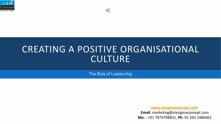 creating a positive organisational culture