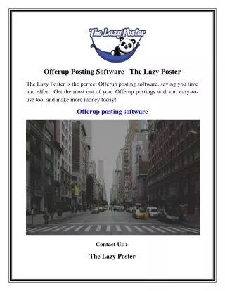 Offerup Posting Software    The Lazy Poster