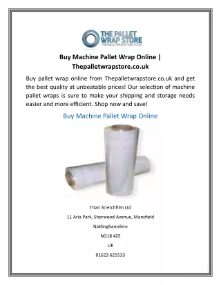 Buy Machine Pallet Wrap Online  Thepalletwrapstore.co.uk