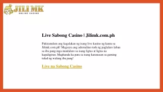 Live Sabong Casino  Jilimk.com.ph