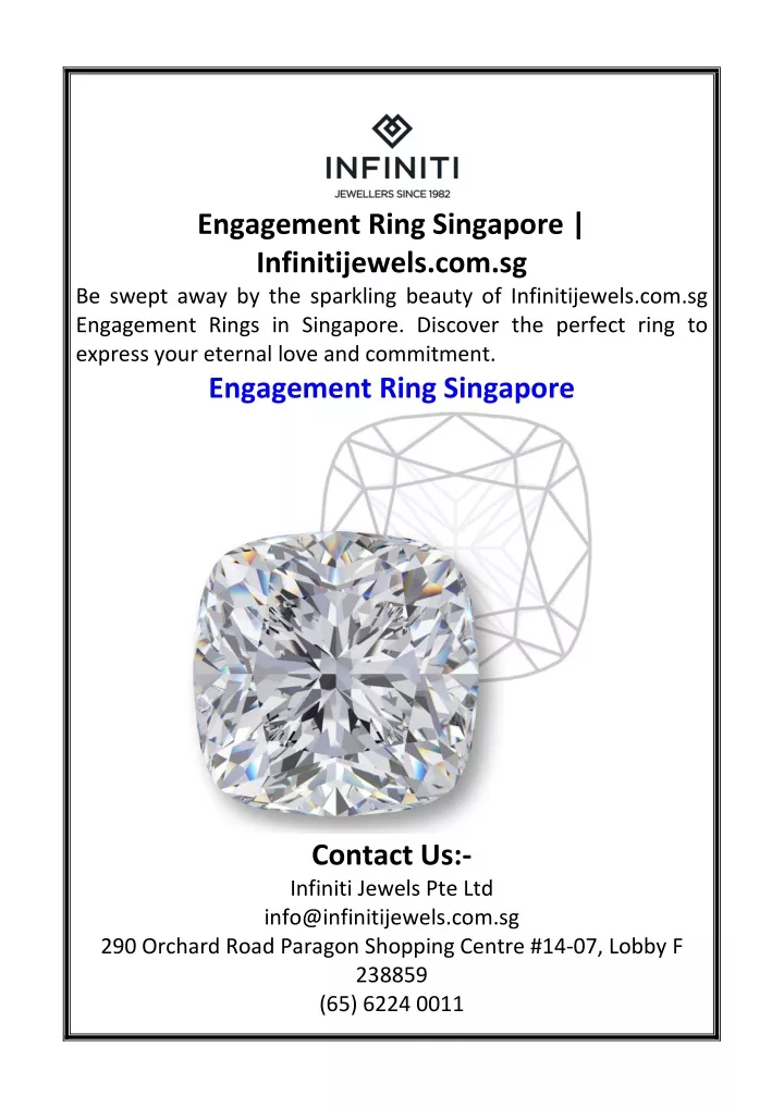 engagement ring singapore infinitijewels