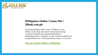 Philippines Online Casino Site  Jilimk.com.ph