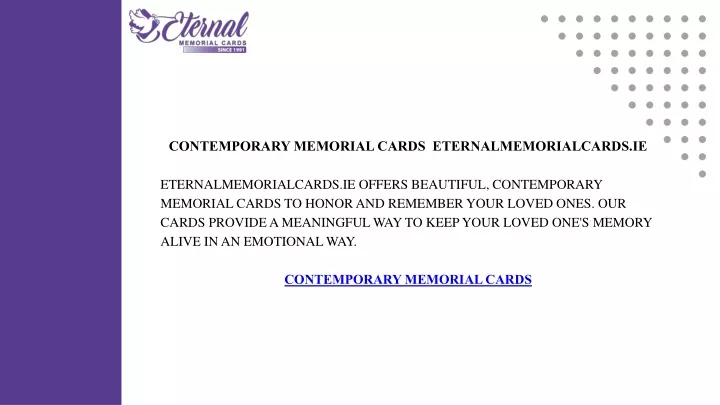 contemporary memorial cards eternalmemorialcards