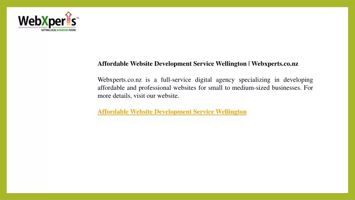 affordable website development service wellington