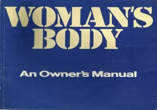 DOWNLOAD PDF Woman's Body: An Owner's Manual