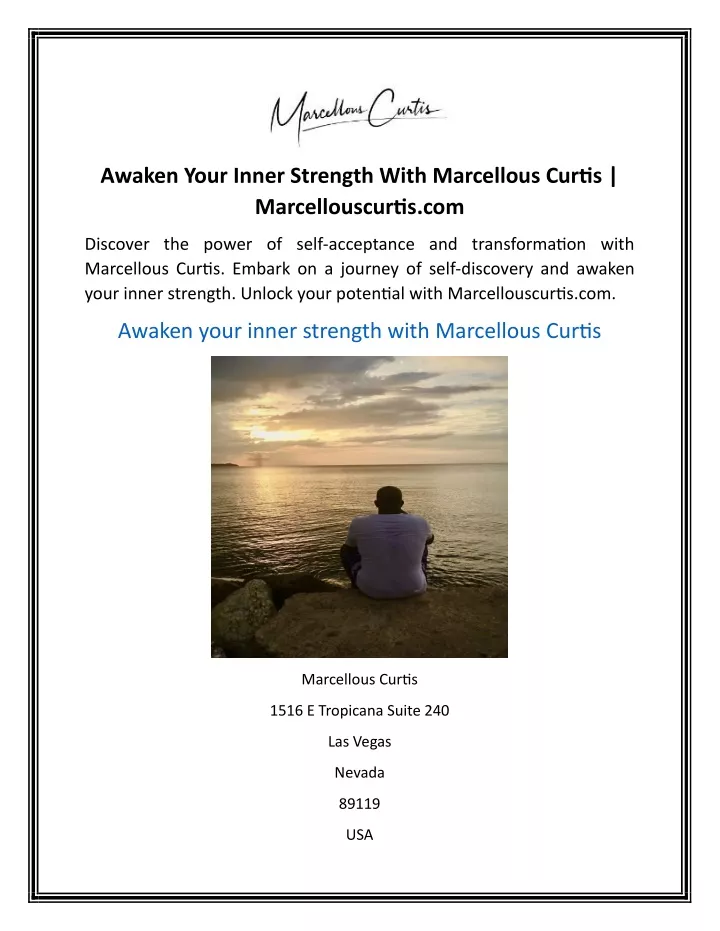 awaken your inner strength with marcellous curtis