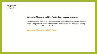 Automotive Motorcyle And Car Paints  Touchupcarpaints.com.au