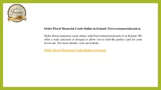 Order Floral Memorial Cards Online in Ireland Forevermemorialcards.ie