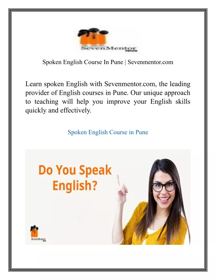 spoken english course in pune sevenmentor com