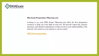 Dha Exam Preparation  Dhaexam.com