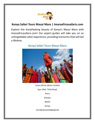 Kenya Safari Tours Masai Mara Imaraafricasafaris.com