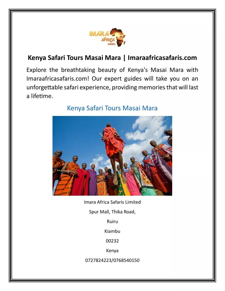 kenya safari tours masai mara imaraafricasafaris