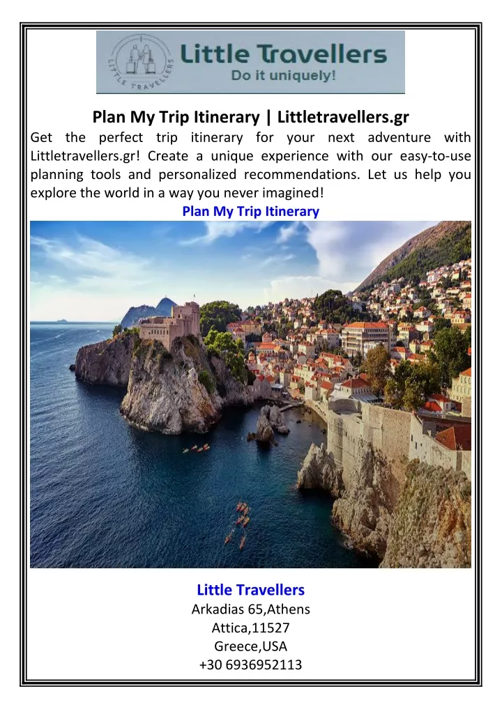 plan my trip itinerary littletravellers