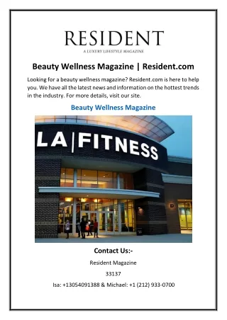 Beauty Wellness Magazine | Resident.com