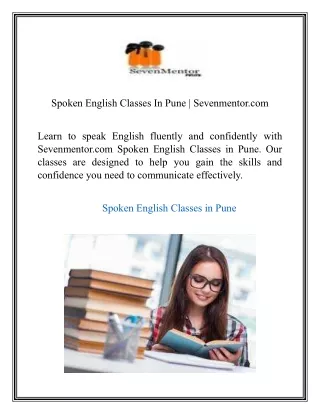 Spoken English Classes In Pune  Sevenmentor