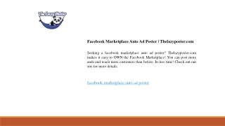 Facebook Marketplace Auto Ad Poster  Thelazyposter.com