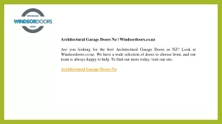 Architectural Garage Doors Nz  Windsordoors.co.nz