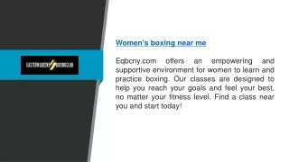Women's Boxing Near Me | Eqbcny.com