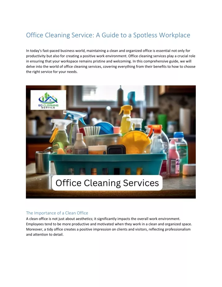 office cleaning service a guide to a spotless