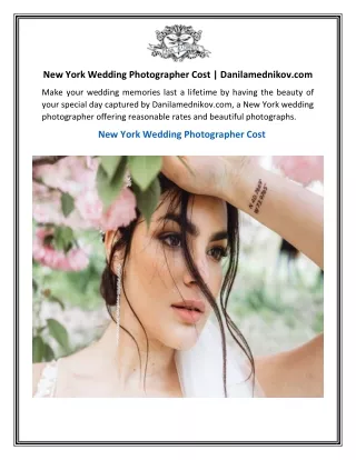 New York Wedding Photographer Cost