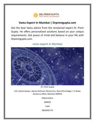 Vastu Expert In Mumbai  Drpremgupta.com