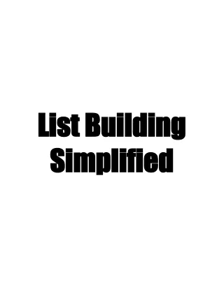 list building list building simplified simplified