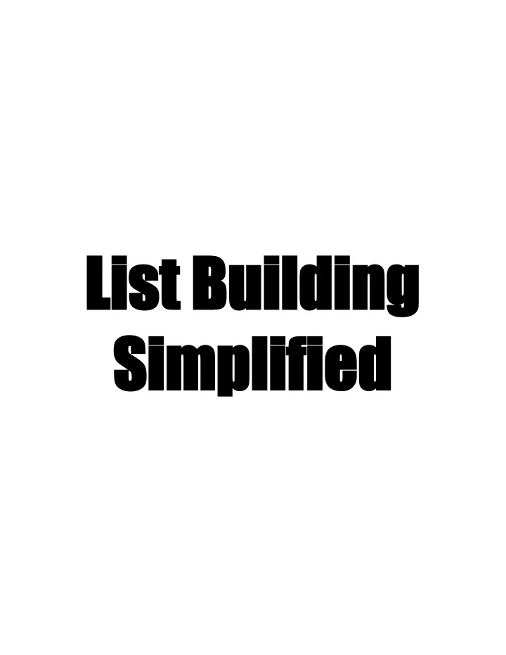 list building list building simplified simplified