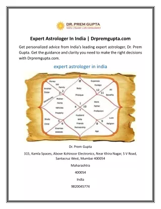 Expert Astrologer In India Drpremgupta.com