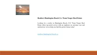 Realtors Huntington Beach Ca  Team Yeager Real Estate