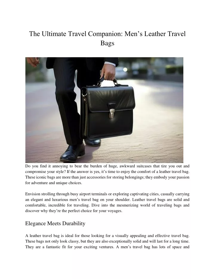 the ultimate travel companion men s leather