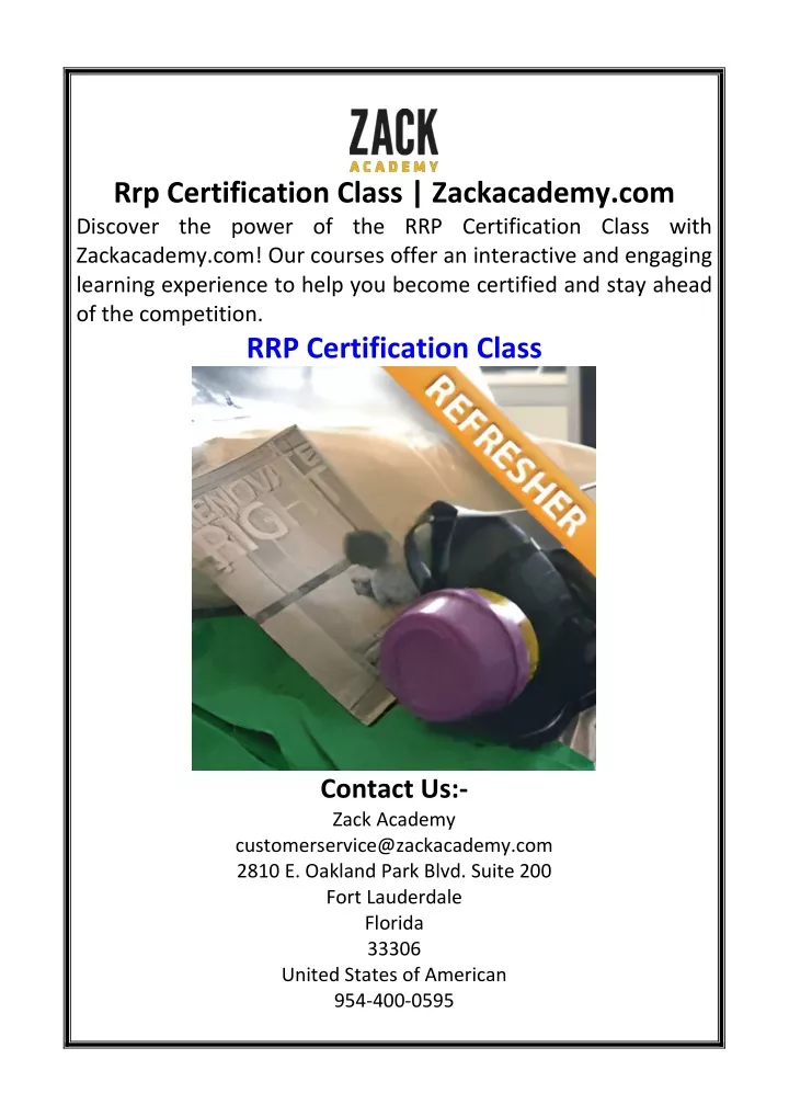 rrp certification class zackacademy com discover