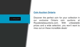 Coin Auction Ontario | Royalestateauctions.com