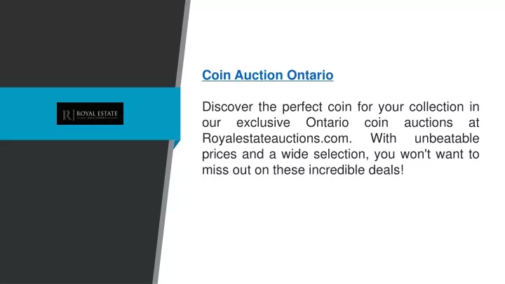 coin auction ontario discover the perfect coin