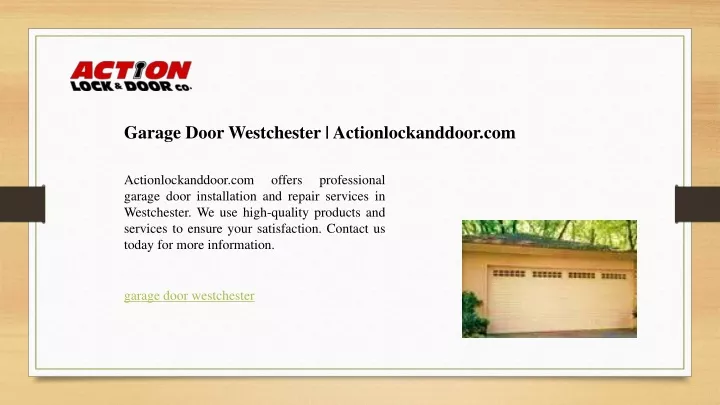 garage door westchester actionlockanddoor com