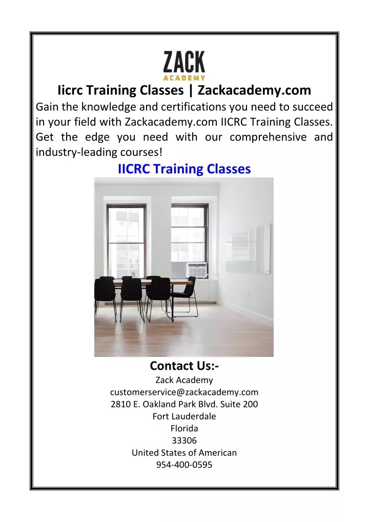 iicrc training classes zackacademy com gain