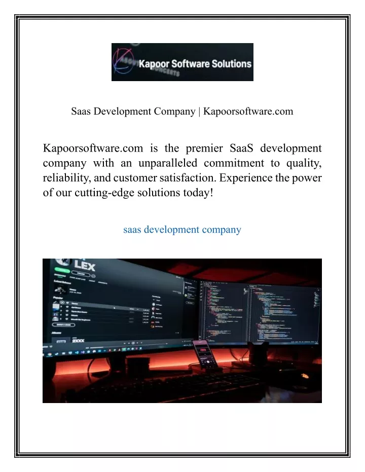 saas development company kapoorsoftware com