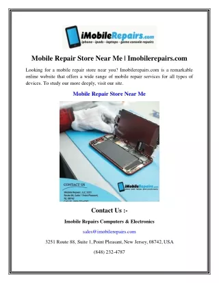 Mobile Repair Store Near Me   Imobilerepairs