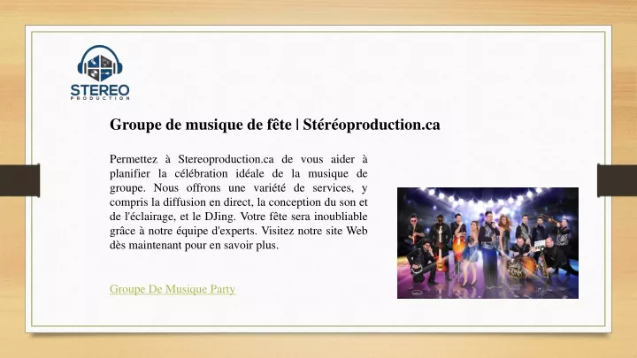 groupe de musique de f te st r oproduction ca