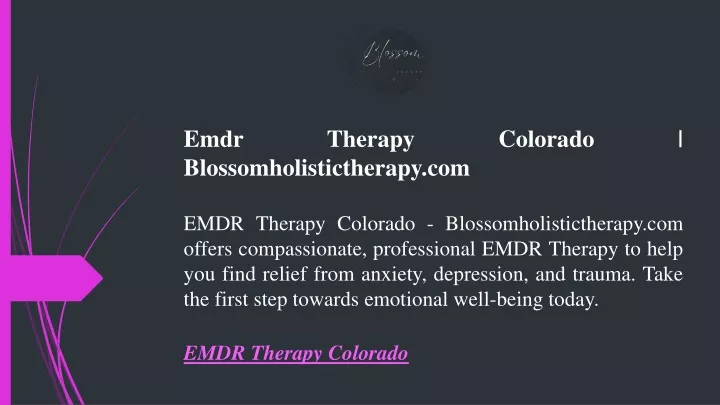 emdr therapy colorado blossomholistictherapy