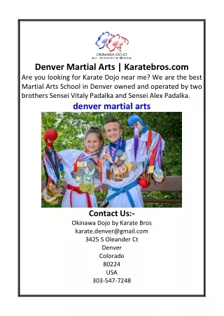 Denver Martial Arts | Karatebros.com