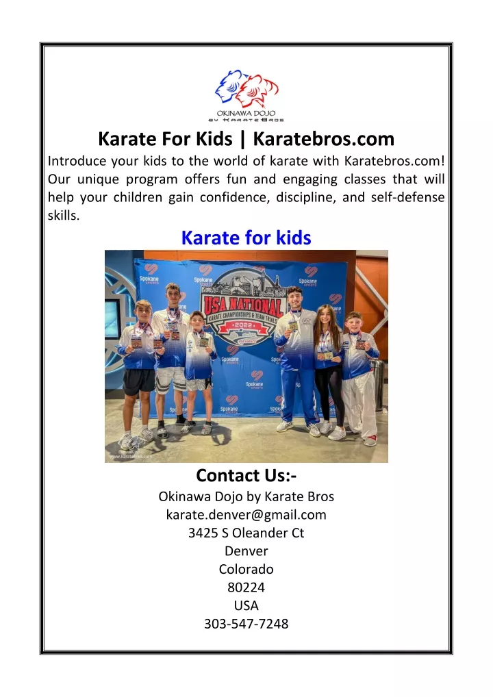 karate for kids karatebros com introduce your