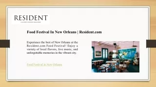 Food Festival In New Orleans | Resident.com