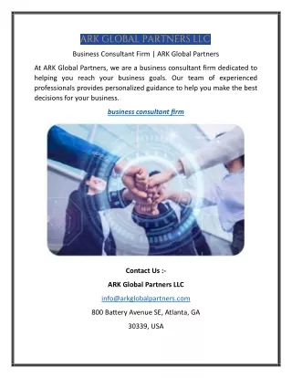 Business Consultant Firm | ARK Global Partners