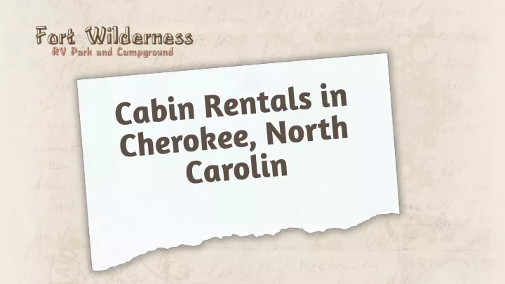 cabin rentals in cherokee north carolin