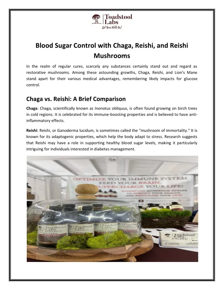 blood sugar control with chaga reishi and reishi