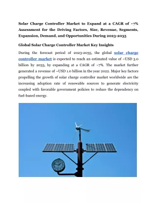 solar charge controller market to expand
