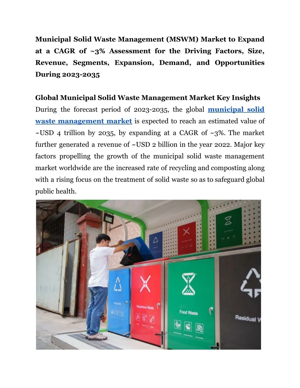 PPT - Municipal Solid Waste Management Market PowerPoint Presentation ...